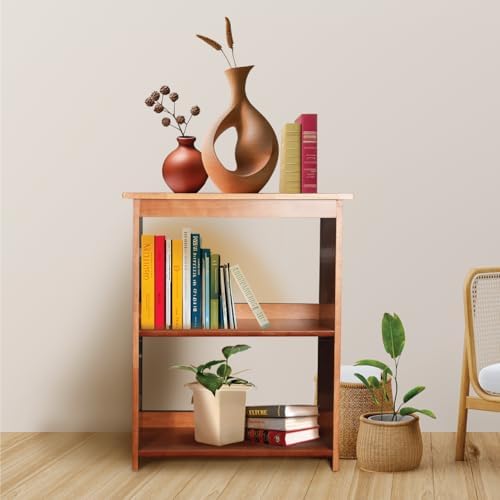 Rustic Bedside Table with Storage Shelf, Wood End Table for Bedroom & Living Room, Narrow Farmhouse Side Table, Modern Nightstand for Bedroom, Living Room and Office (Brown)