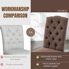 Tufted Dining Chair Fabric Button Upholstered Modern Kitchen Diner Set of 2 | Sturdy Wood Legs, Button High Back Side Chair, Living Room Restaurant Farmhouse Cafe, Mid Century Parsons Accent Stylish
