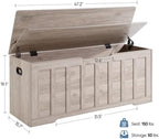 47.2" Storage Chest Extra Large,Storage Trunk with 2 Safety Hinges,Wooden Storage Bench,Shoe Bench,47.2x15.7x19.1 Inch,Easy Assembly,Storage Bench for Bedroom,Living Room,entryway(Wood Gray).