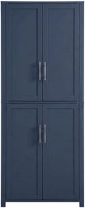 Furnifact Blue Tall Kitchen Storage Pantry, Food Organization, Anti-Tip Mechanism, Floor Clearance, Durable Construction, Spacious Design