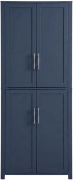 Furnifact Blue Tall Kitchen Storage Pantry, Food Organization, Anti-Tip Mechanism, Floor Clearance, Durable Construction, Spacious Design