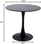 24" Round Tulip Dining Table, Mid-Century Modern Kitchen Table for 2-3 People, Small Space Bistro Table for Kitchen Living Room Balcony Office
