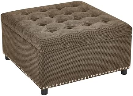 30 inch Large Square Storage Footstool Coffee Table with, Ample Space - Perfect for Living Room Storage