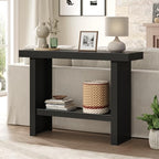 MAHANCRIS Console Table, 39.4'' Black Rectangular Entryway Table, Modern Console Table with Storage, Sofa Tables for Hallway, Foyer, Living Room, Easy Assembly, Black CTHB16801
