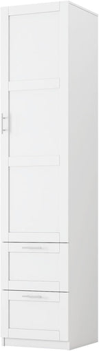KEIKI Kitchen Pantry Storage Cabinet with Multi-Tier Shelf & Drawers, Spice Rack Next to Fridge, Freestanding Wood Cabinet Hutch Food Pantries Cupboard for Dining Room, Narrow Spaces