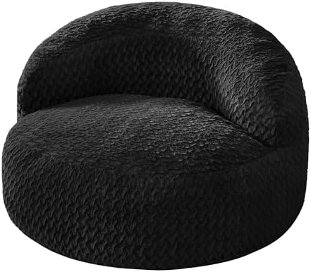 Hobestluk Giant Memory Foam Bean Bag, No-Assembly, Chevron Black Large | High Density Memory Foam, Washable & Removeable Cover, Durable Zipper, Skin Friendly Fabric, Soft Faux Fur, No Assembly