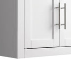 Furnifact White 2-Piece Wall Kitchen Cabinet Set, MDF Birch Veneer, Floating Mounted Kitchen Storage, Pantry Wall Organizer