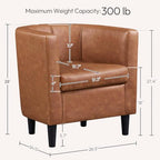 Yaheetech Barrel Accent Chairs Set of 2, Modern Armchairs, Brown