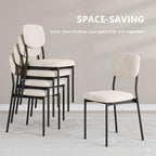 Einhomn Upholstered Dining Chairs Set, Modern Stackable Dining Room Chairs with Soft Velvet Backrest, Kitchen Chairs with Sturdy Metal Legs for Living Room, Restaurant, Set of 2,Cream Beige