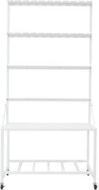 Champagne Wall Holder for Party Hold 40 Glasses, Mobile Champagne Flute Holder Display with Storage Rack, Metal Champagne Wall Stand for Wedding, Bar Decor