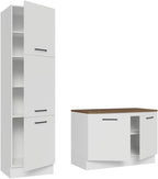 Madesa Hazel Kitchen Set 70" L Pantry Storage and Base Cabinet Engineered Wood Multiple Compartments Organization Unit - White