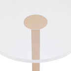 Modern Side Table with Cylindrical Base, Clear Acrylic End Table, Brushed Brass Metal Side Table for Office Living Room and Bedroom (Medium Round Base)