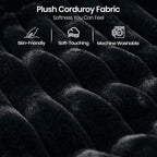 Belffin Corduroy Sleeper Sofa Bed with Storage Chaise Modular Sectional Sofa Couch with Pull Out Bed L Shaped Sectional Couches for Living Room Black Couch