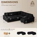 Belffin Oversized Sofa Bed Modular Sectional Sleeper Sofa with Pull Out Bed L Shaped Couch with Storage Chaise Black Couch