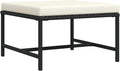 vidaXL Black Poly Rattan Sectional Footrest with Cream White Cushions - Versatile Outdoor Furniture - Steel Frame - Weather-Resistant Material