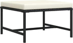 vidaXL Black Poly Rattan Sectional Footrest with Cream White Cushions - Versatile Outdoor Furniture - Steel Frame - Weather-Resistant Material