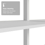Madesa Kitchen Pantry Storage Rack with 4 Drawers, Open Shelves and Hanging Spaces 102" L Multiuse Modular Cabinet for Kitchen Organization - White