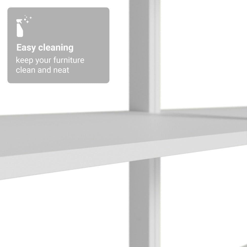 Madesa Kitchen Pantry Storage Rack with 4 Drawers, Open Shelves and Hanging Spaces 102" L Multiuse Modular Cabinet for Kitchen Organization - White