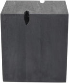 Pemberly Row 3-Piece Cocktail Table Set, Reclaimed Solid Wood, Ebony Gray Finish, Includes 1 Coffee Table and 2 End Tables, Mid-Century Modern Style, Unique Carvings for Living Room Decor