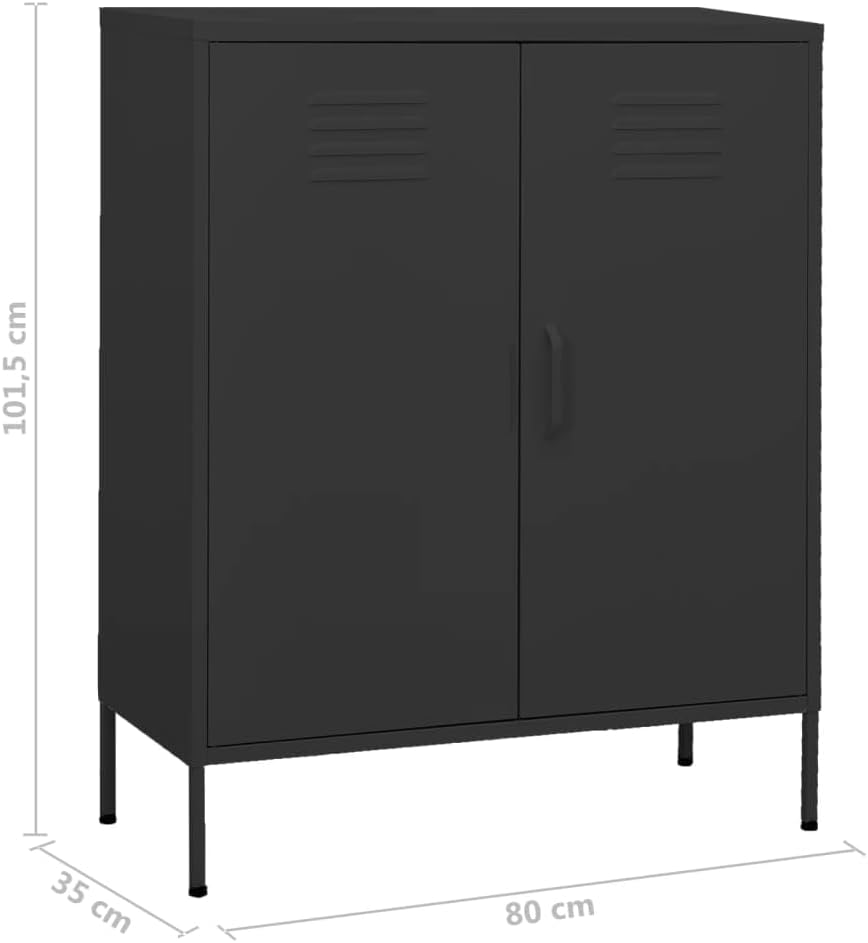 13.8x31.5x40 Steel Storage Cabinet, 2 Adjustable Shelves, Levelers, Matte, Tall Pantry/Bath/Kitchen Organizer