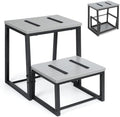 LIANTRAL 2 Step Stool for Adults, 2 in1 Foot Stool for High Bed, Kitchen,RV | Heavy Duty, Non-Slip, Steel Frame & Wooden Steps, 500lbs Load Capacity, Gray