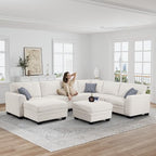 Legend Vansen Oversized Modular Sectional Sofa,U/L-Shaped Corduroy Couch with Ottoman,Deep Seat & Removable Cushion,Easy Assembly for Living Room Apartment