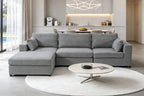 Oversized L Shaped Sectional Couch for Living Room, Extra Wide Deep Seat Couch with Covers Removable, Modern Luxury Chenille Modular Sectional Sofa, Cloud Couch for Apartment, Light Gray