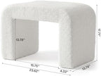 Tribesigns Vanity Stool Chair, Large Foot Stool Ottoman, Modern Foot Rest for Couch, Shoe Bench for Entryway, End of Bed Bench for Bedroom, Extra Seating for Living Room, Fully Assembly, White