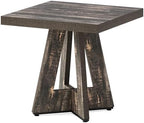 LITTLE TREE 31.5" Square Dining Table for 4, Small Space Kitchen Table with Pedestal Base, Farmhouse Wood Tables for Apartment, Dining Room & Living Room, Ideal for Cafe & Restaurant Use (Black Brown) | Pedestal Base, Farmhouse Wood Tables for Apartment
