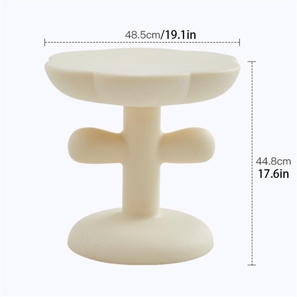 Coffee Tables, Side Tables Living Room Flower-Shaped End Tables Living Room Plastic Small Patio Table with Flower Shaped Table Top Small Night Stand for Living Room Bedroom(Pink)