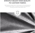 Leather Dining Chairs, Upholstered Dining Room Chairs, Grey, Set of 6 | Dining Chairs Set of 6, Leather Fabric, High Wing Back, Metal Pull Ring, Wood Frame, Mid Century Modern