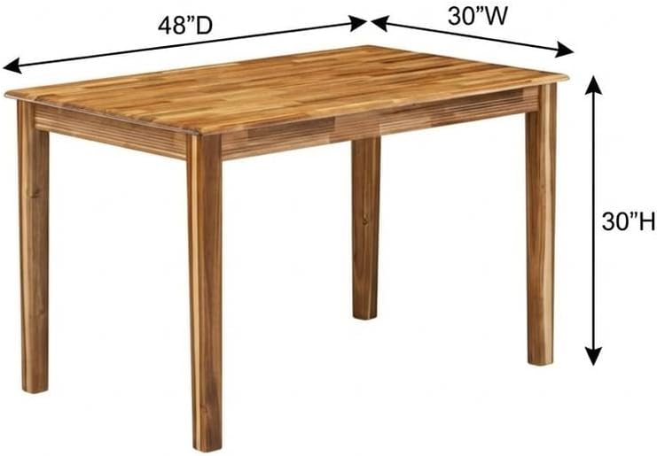 Furnifact Dining Room Table, Natural Finish Rectangular Wood Dinner Table, Simple Style with 4 Legs, Small Kitchen Dinette