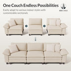 HERA'S HOUSE 3-Seat L Shaped Modular Cloud Couch Sectional Sofa Ottoman
