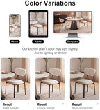 Dining Chairs Set of 4, Modern Upholstered Fabric Kitchen Chairs | Textured Fabric, Curved Back, Upholstered Seat, Metal Frame, Dining Room, Kitchen, Breakfast Nook, Restaurant, Beige