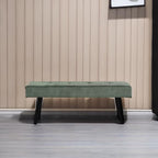 Comfy to go Entryway Bench - Green Bench for Bedroom, Modern Ottoman End of Bed, Corduroy Padded Benches for Living Room, Foyer, Mudroom, Hallway - 39" L x 14" W x 17" H | Corduroy Padded Benches for Living Room, Foyer, Mudroom, Hallway - 39" L x 14" W x