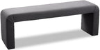 Meridian Furniture Minimalist Collection Modern | Contemporary Velvet Upholstered Bench, 53" W x 14.75" D x 18.25" H, Grey