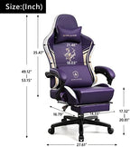 GTPLAYER Gaming Chair with Bluetooth Speakers and Footrest, Dragon Series Video Game Chair, Heavy Duty Ergonomic Chair Esports Gaming Chair, Computer Office Desk Chair (Purple)