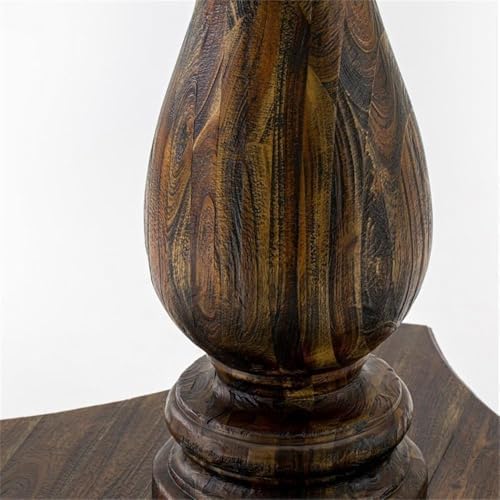 FE2-07-TP Ferris Dining Table - a Round Wooden Table Top with Pedestal Base, 48x48 Inch, Distressed Jacobean