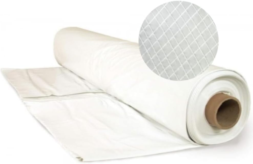 Farm Plastic Supply - Dura Skrim 10 Mil White String Reinforced Plastic Sheeting - White Plastic Sheeting, 10 Mil White Plastic Sheeting, String Reinforced Plastic Sheeting (20' x 100')