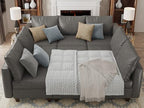 EASE MOOSE Faux Leather Sectional Modular Couch Sleeper Sectional Sofa | Faux Leather Modular Sectional sofa with Storage, Material Scratch Resistant ,Convertible sofa bed,Freely combinable