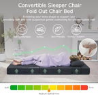 Folding Sofa Bed, Convertible Sleeper Chair Bed, Floor Sofa with Bag | Fold out chair bed/ couch bed, Foam floor futon sofa bed with pillow for guest/ visitor use as temporary floor bed, for adult
