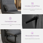 TYBOATLE Sleep Chair Bed Set of 2, Comfy Convertible Sleeper Chairs for Adults, Folding Sofa Bed with Adjustable Backrest & Side Pockets & Pillow, Cozy Small Couch for Small Spaces, Office (Dark Grey)