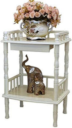 Telephone Table, European-Style Living Room Solid Wood Telephone Stand,Small Square Coffee Table,Sofa Side Table with Drawers,Side Table (