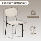 Einhomn Upholstered Dining Chairs Set, Modern Stackable Dining Room Chairs with Soft Velvet Backrest, Kitchen Chairs with Sturdy Metal Legs for Living Room, Restaurant, Set of 2,Cream Beige