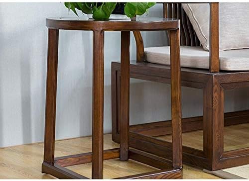 Telephone Table, Solid Wood Side Table,Sofa Table,Living Room Moving Round Table,Telephone Table Furniture(Color:Brown,Size:19.6819.6823.62in)