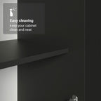Madesa Kitchen Set 3 Pantry Storage Cabinet with 15 Utility Shelves 71'L Wooden Organization Unit for Kitchen - Black