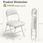 Folding Table and Chairs Set for 4, 36 Inch Foldable Card Table with Carrying Handle & 4 PU Leather Padded Folding Chairs, Portable Indoor Outdoor Dining Table Set for Picnic, Camping, RV, Game Night