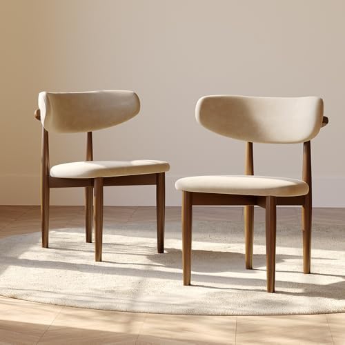 POVISON Round Dining Table Set, 47" Sintered Stone Dining Table with 4 Dining Chairs Set, Glossy White Sintered Stone Tabletop with Bronze Carbon Steel Pedestal