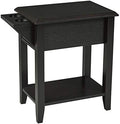 Brassex Telephone Stand with Storage Drawer and Cupholders in Dark Cherry