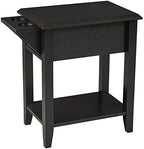 Brassex Telephone Stand with Storage Drawer and Cupholders in Dark Cherry